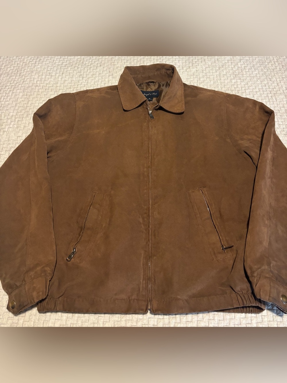 Joseph & Feiss Brown Bomber Jacket Size Medium